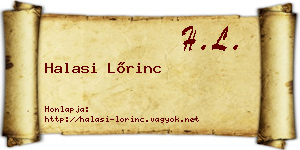 Halasi Lőrinc névjegykártya